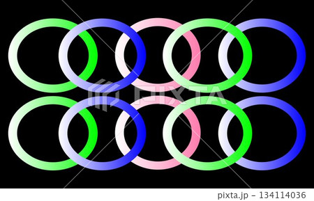 Colorful Interlocking Rings Pattern With Neon...のイラスト素材 [134114036] - PIXTA