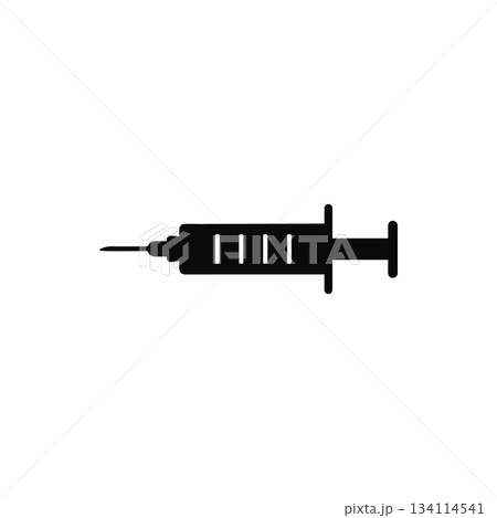syringe silhouette medical injection isolated...のイラスト素材 [134114541] - PIXTA