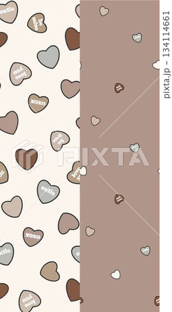 Assorted floral geometric and heart pattern panel designs in soft pastel colors Assorted floral geometric and heart pattern panel designs in soft pastel colors 134114661