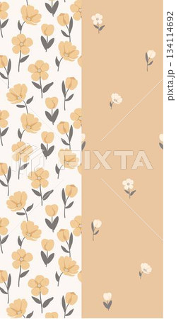 Assorted floral geometric and heart pattern panel designs in soft pastel colors Assorted floral geometric and heart pattern panel designs in soft pastel colors 134114692