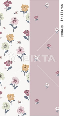 Assorted floral geometric and heart pattern panel designs in soft pastel colors Assorted floral geometric and heart pattern panel designs in soft pastel colors 134114700
