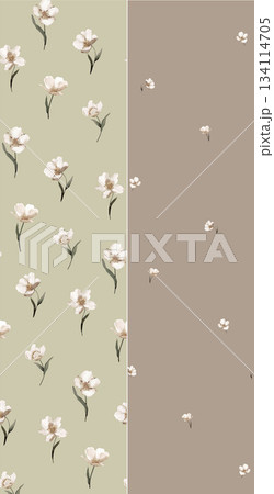 Assorted floral geometric and heart pattern panel designs in soft pastel colors Assorted floral geometric and heart pattern panel designs in soft pastel colors 134114705