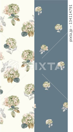 Assorted floral geometric and heart pattern panel designs in soft pastel colors Assorted floral geometric and heart pattern panel designs in soft pastel colors 134114791