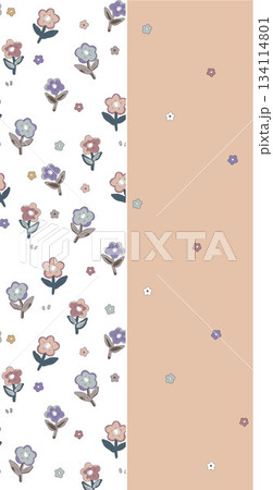 Assorted floral geometric and heart pattern panel designs in soft pastel colors Assorted floral geometric and heart pattern panel designs in soft pastel colors 134114801