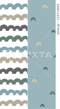 Assorted floral geometric and heart pattern panel designs in soft pastel colors Assorted floral geometric and heart pattern panel designs in soft pastel colors 134114803