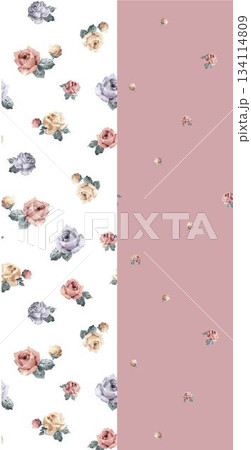 Assorted floral geometric and heart pattern panel designs in soft pastel colors Assorted floral geometric and heart pattern panel designs in soft pastel colors 134114809