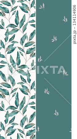 Assorted floral geometric and heart pattern panel designs in soft pastel colors 134114906