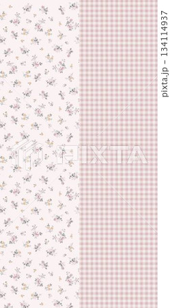 Assorted floral geometric and heart pattern panel designs in soft pastel colors Assorted floral geometric and heart pattern panel designs in soft pastel colors 134114937