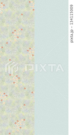 Assorted floral geometric and heart pattern panel designs in soft pastel colors 134115009