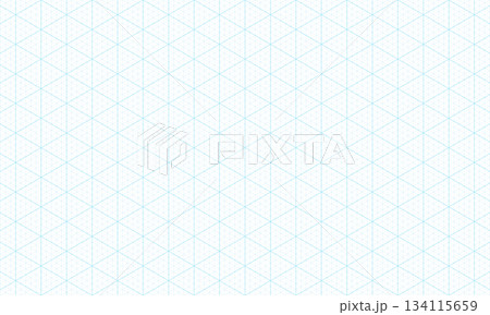 5マスずつの青いアイソメトリックの等角グラフ 134115659