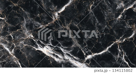 Elegant Black Marble Texture with Gold Veins for Design Elegant Black Marble Texture with Gold Veins for Design 134115802