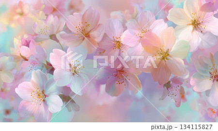 Elegant Floral Blossoms Soft Pastel Cherry Blossom Backgrounds Elegant Floral Blossoms Soft Pastel Cherry Blossom Backgrounds 134115827