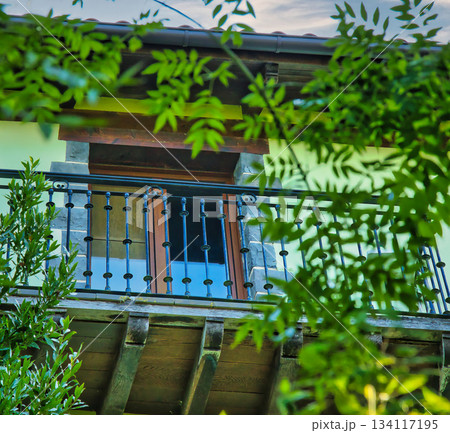 Laurel Plants on Cottage Balcony Laurel Plants on Cottage Balcony 134117195