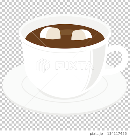 マグカップに入った温かいホットチョコレート 134117436