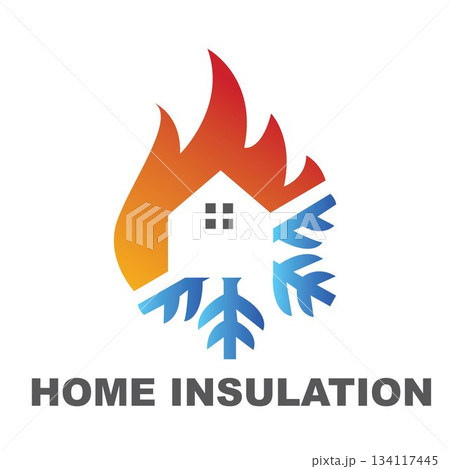 Home insulation logo fire and ice Home insulation logo fire and ice 134117445