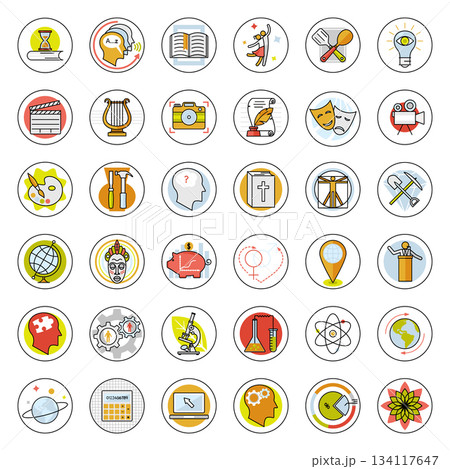 Academic Disciplines Line Icons. Academic...のイラスト素材 [134117647] - PIXTA