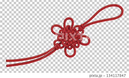 Traditional intricate red chinese knot ornament, symbol of good luck, prosperity, longevity, isolated on transparent background Traditional intricate red chinese knot ornament, symbol of good luck, prosperity, longevity, isolated on transparent background 134117847