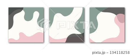 pink and green organic shape pattern, set of shapes in modern style, seamless pattern background, vector abstract liquid blobs collection design, melt drops Matisse elements abstract wallpaper	 134118258