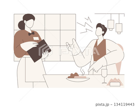 Unhappy client isolated cartoon vector illustrations. 134119443