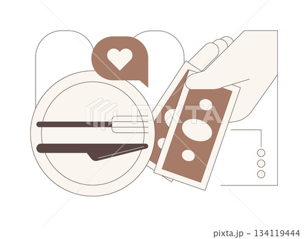 Happy with service isolated cartoon vector illustrations. 134119444