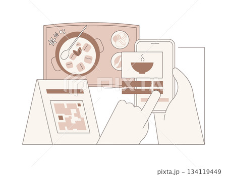 Interactive menu isolated cartoon vector illustrations. 134119449