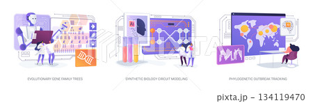 Bioinformatics Insights abstract concept vector illustrations. 134119470