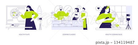 Nutrition classes isolated cartoon vector illustrations se 134119487