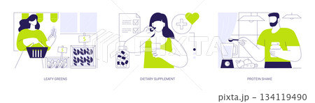 Nutrition supplements isolated cartoon vector illustrations se 134119490