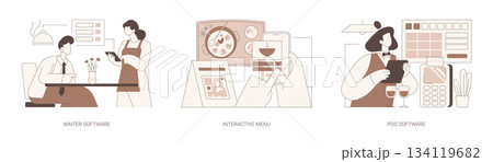 Restaurant software isolated cartoon vector illustrations se 134119682