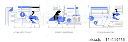 Business Expense, Billing Solutions abstract concept vector illustrations. Business Expense, Billing Solutions abstract concept vector illustrations. 134119686