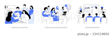 International business conference abstract concept vector illustrations. 134119692