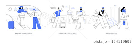 First class travel abstract concept vector illustrations. First class travel abstract concept vector illustrations. 134119695