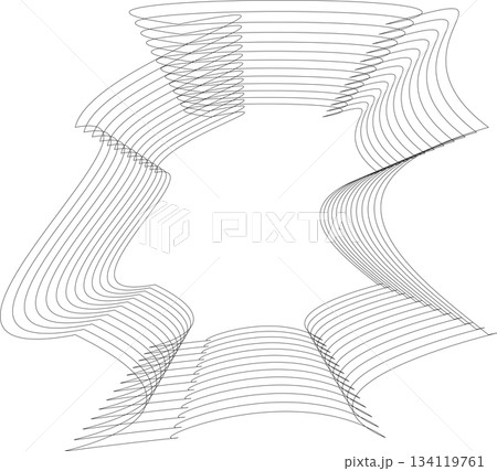 Geometric shape line with blend effect effect. Futuristic technology concept 134119761