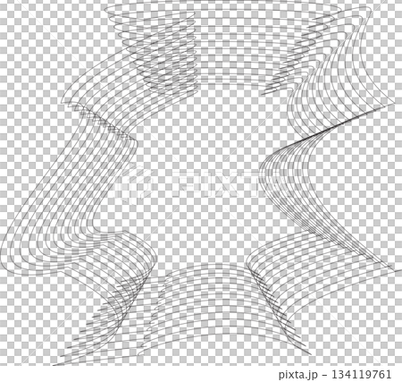 Geometric shape line with blend effect effect. Futuristic technology concept 134119761