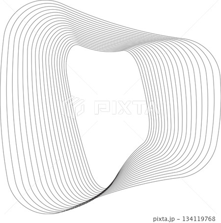 Geometric shape line with blend effect effect. Futuristic technology concept 134119768