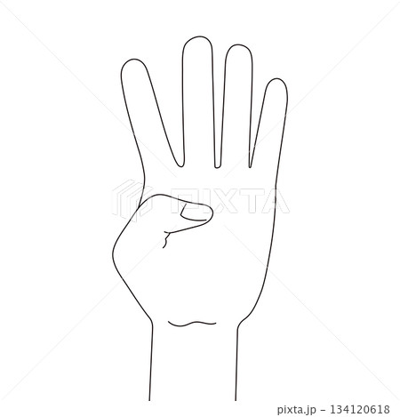 シンプルなハンドイラスト素材 134120618