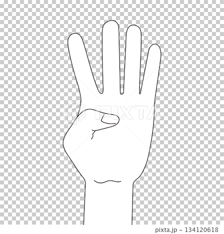 シンプルなハンドイラスト素材 134120618
