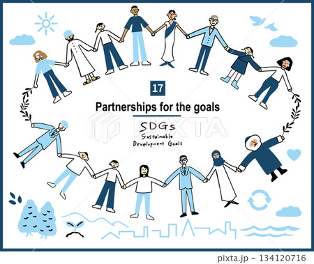 SDGsのイメージイラスト GOAL17 134120716