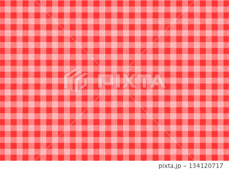 クラフト紙にチェック柄赤色 134120717