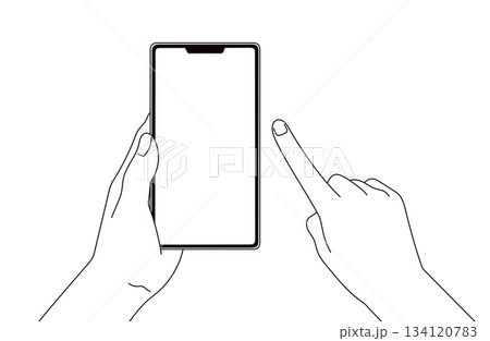 スマホを操作するイラスト素材 スマホを操作するイラスト素材 134120783