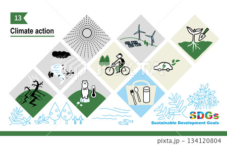 SDGsのイメージイラスト GOAL13 134120804