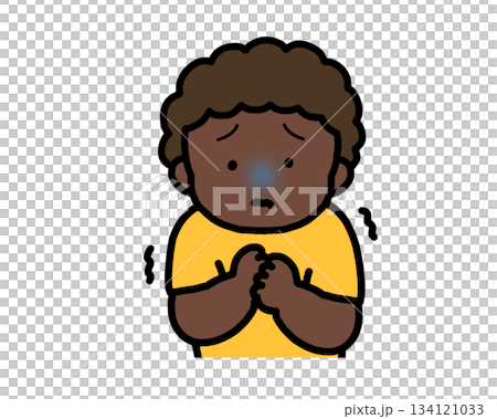 Scared black boy 134121033