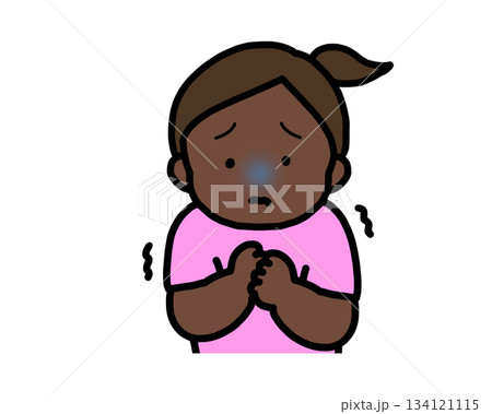 怖がる 黒人の女の子 怖がる 黒人の女の子 134121115