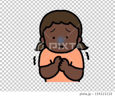 怖がる 黒人の女の子 怖がる 黒人の女の子 134121118