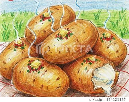 じゃがバターのイラスト 134121125
