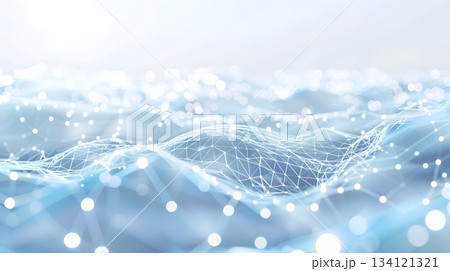 点と線がつながる未来的デジタルネットワーク 134121321