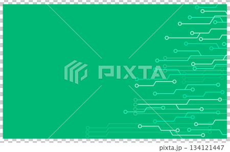 Green electronic circuit board background illustration material 134121447