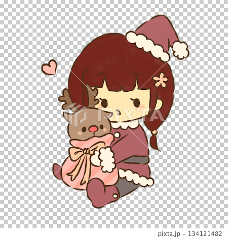 Girl and Reindeer Girl and Reindeer 134121482