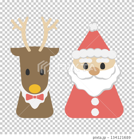 Cute Christmas illustrations (Santa, reindeer) Cute Christmas illustrations (Santa, reindeer) 134121689