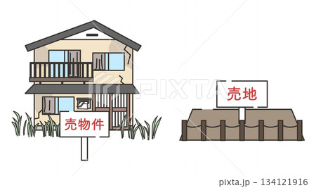 空き家活用プランの比較イメージ（売却・解体） 134121916